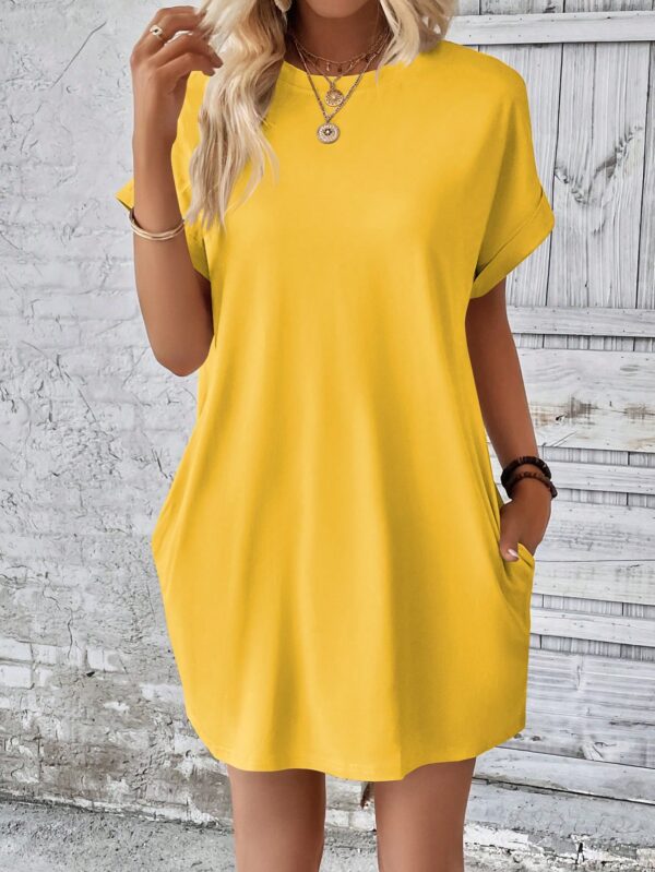 Vestido Casual Manga Murciélago con Bolsillo Oculto - Image 131