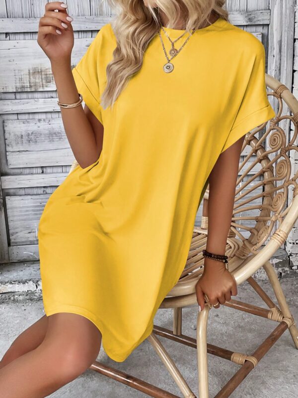 Vestido Casual Manga Murciélago con Bolsillo Oculto - Image 132