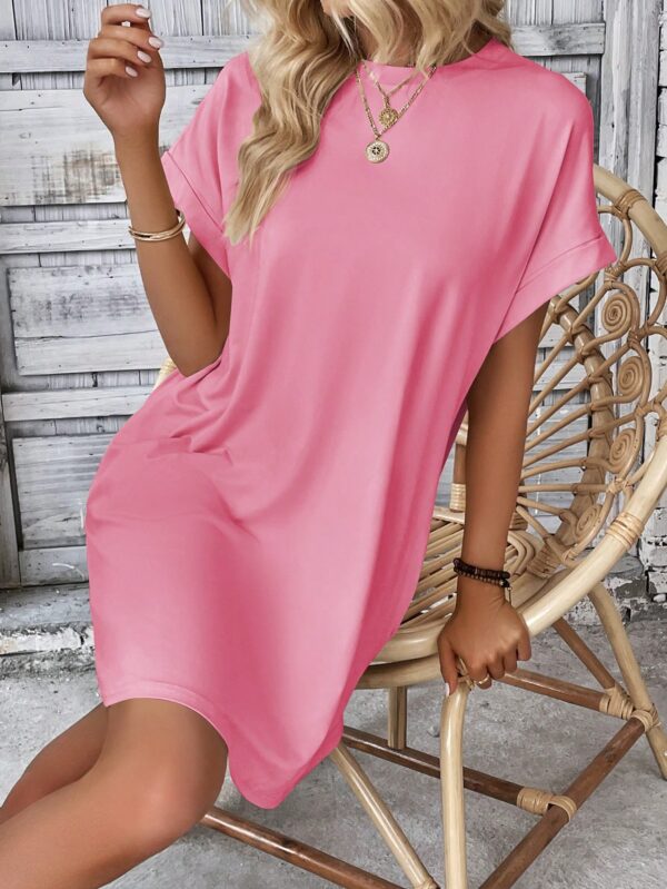 Vestido Casual Manga Murciélago con Bolsillo Oculto - Image 104