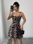 Vestido Corto Boho con Tirantes y Estampado Floral