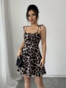 Vestido Corto Boho con Tirantes y Estampado Floral