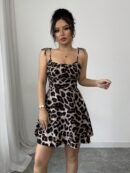 Vestido Corto Boho con Tirantes y Estampado Floral