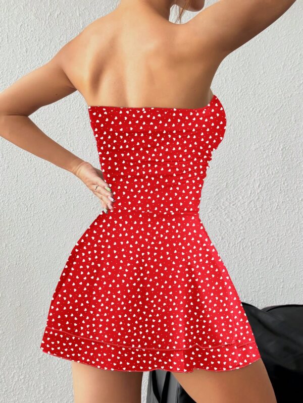 Vestido Mini Strapless Sexy con Estampado de Leopardo y Dobladillo Volante Doble - Image 38