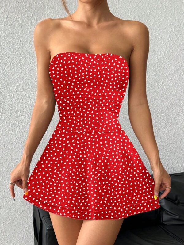 Vestido Mini Strapless Sexy con Estampado de Leopardo y Dobladillo Volante Doble - Image 39