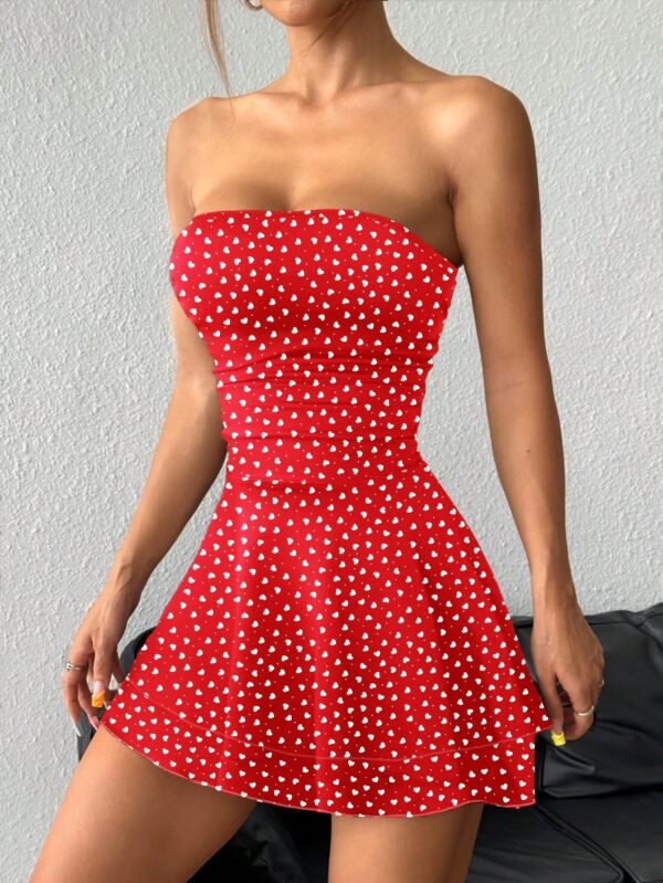 Vestido Mini Strapless Sexy con Estampado de Leopardo y Dobladillo Volante Doble - Image 41