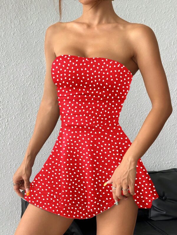 Vestido Mini Strapless Sexy con Estampado de Leopardo y Dobladillo Volante Doble - Image 42