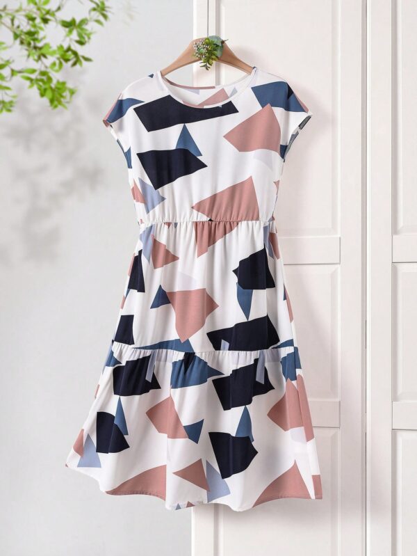 Vestido Casual Estampado Geométrico de Verano - Image 32