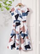 Vestido Casual Estampado Geométrico de Verano