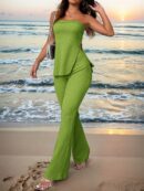 Conjunto Bandeau y Falda Maxi con Abertura Lateral