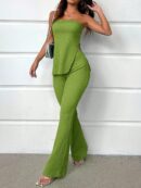 Conjunto Bandeau y Falda Maxi con Abertura Lateral