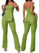 Conjunto Bandeau y Falda Maxi con Abertura Lateral