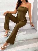 Conjunto Bandeau y Falda Maxi con Abertura Lateral