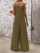 Mono Casual de Pierna Ancha con Tirantes Finos y Espalda Descubierta