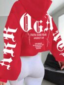 Buzo con Capucha Estampado de Letras, Casual para uso Diario