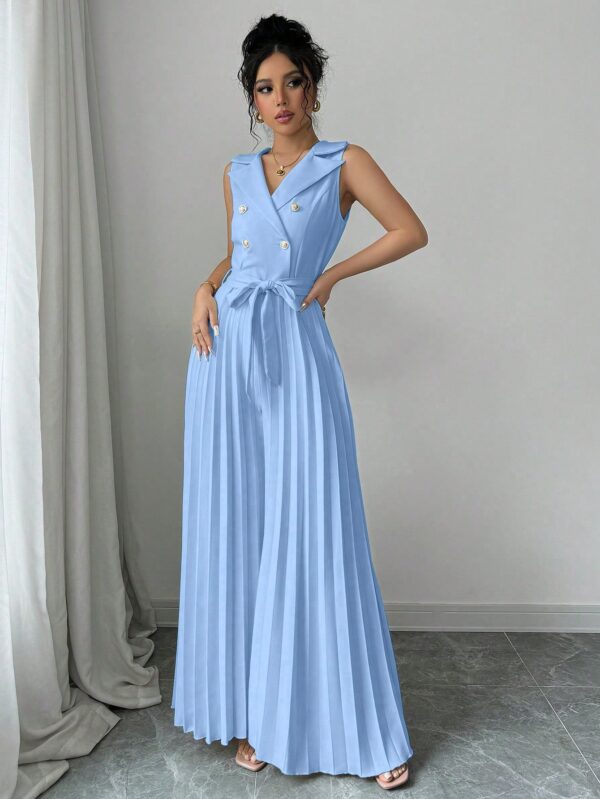 Mono Elegante de Doble Botonadura con Pliegues y Cinturón - Image 53