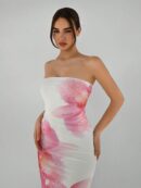 Vestido Tubo Asimétrico para Cena Romántica sin Mangas