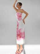 Vestido Tubo Asimétrico para Cena Romántica sin Mangas