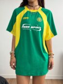 Remera Oversize Deportiva con Estampado de Bloques de Colores