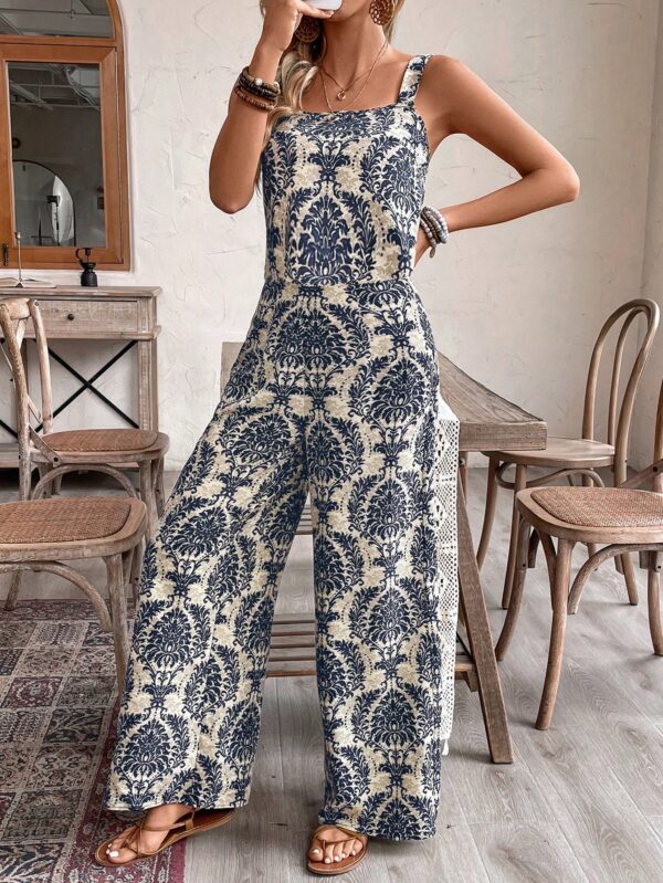 Conjunto Vacacional Boho para Mujer: Top Camisola Crop + Pantalones Largos Estampados - Image 27