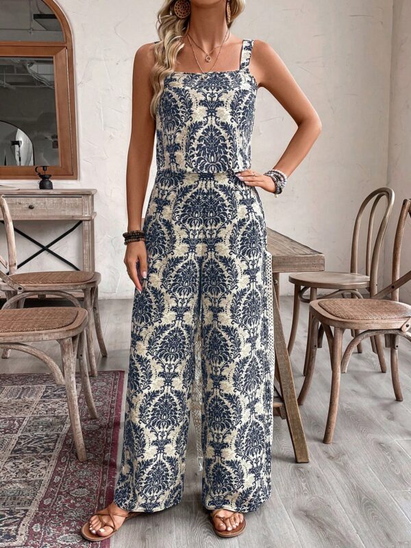 Conjunto Vacacional Boho para Mujer: Top Camisola Crop + Pantalones Largos Estampados - Image 28
