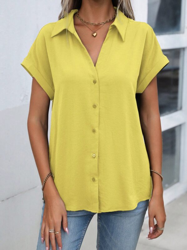 Camisa Casual de Manga Murciélago con Botones Frontales - Image 83