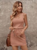 Vestido Corto Casual 2 en 1 con Cinturón