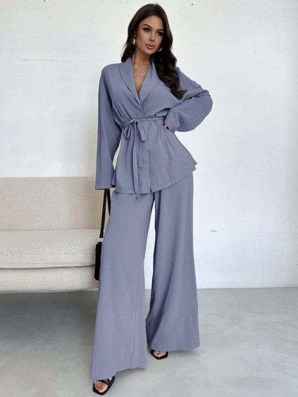 Set Elegante y Casual de Shacket y Pantalón con Cinturón - Image 36