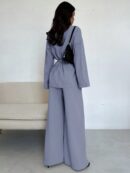 Set Elegante y Casual de Shacket y Pantalón con Cinturón