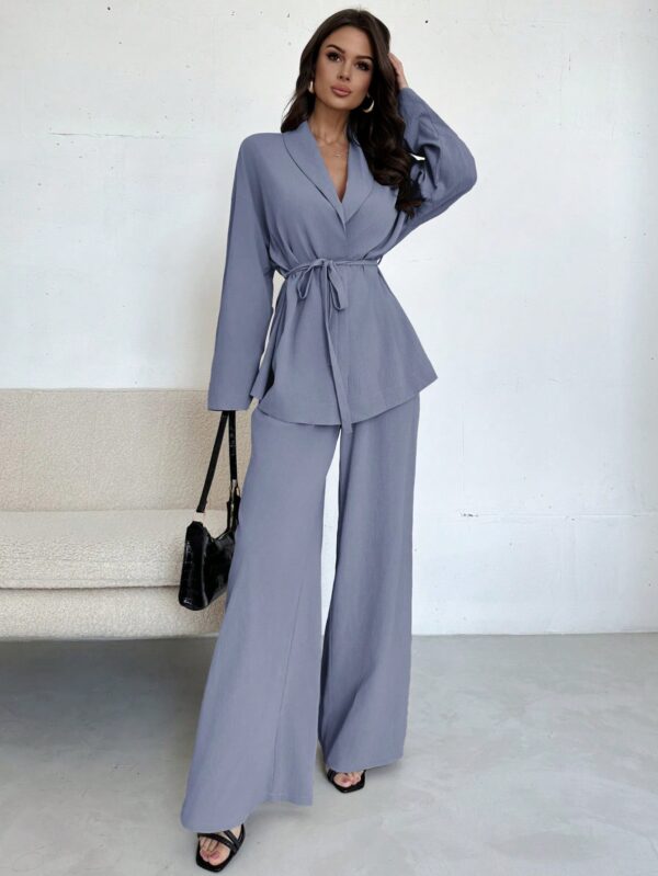 Set Elegante y Casual de Shacket y Pantalón con Cinturón - Image 38