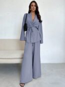 Set Elegante y Casual de Shacket y Pantalón con Cinturón