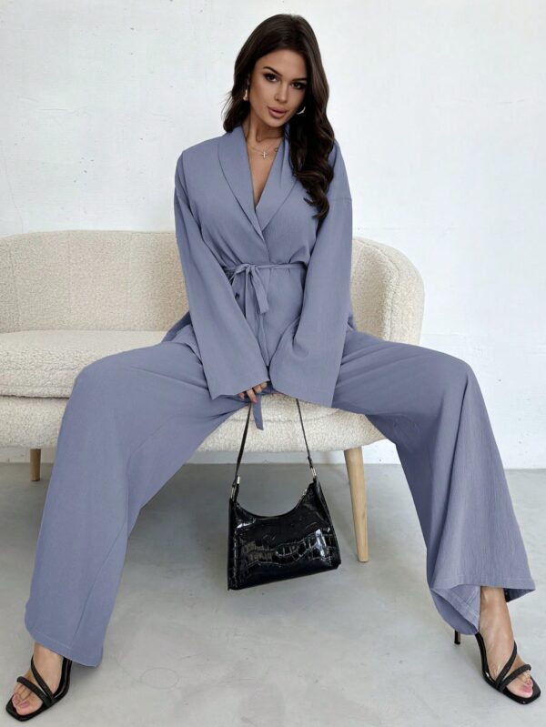 Set Elegante y Casual de Shacket y Pantalón con Cinturón - Image 40