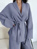 Set Elegante y Casual de Shacket y Pantalón con Cinturón