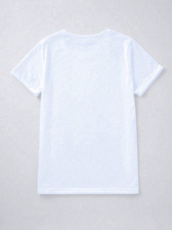 Remera Casual de Manga Corta con Estampa de Letras - Image 2