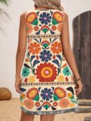 Vestido Bodycon sin Mangas con Estampado de Moda
