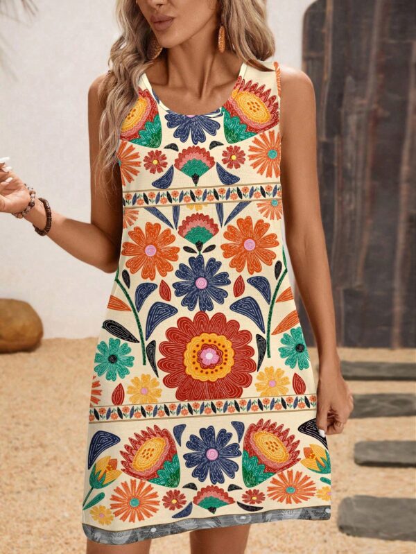 Vestido Bodycon sin Mangas con Estampado de Moda - Image 31