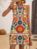 Vestido Bodycon sin Mangas con Estampado de Moda