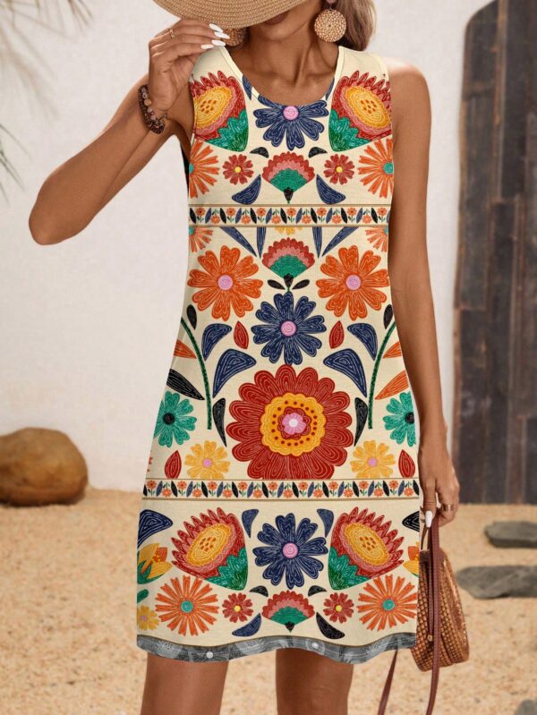 Vestido Bodycon sin Mangas con Estampado de Moda - Image 32