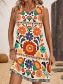 Vestido Bodycon sin Mangas con Estampado de Moda