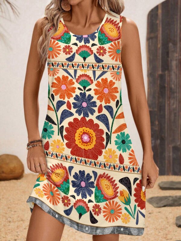 Vestido Bodycon sin Mangas con Estampado de Moda - Image 33