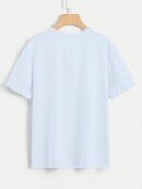 Remera Casual de Manga Corta con Estampa de Letras