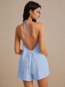 Set Casual de Verano con Top Halter y Shorts