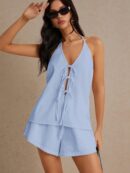 Set Casual de Verano con Top Halter y Shorts