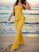 Conjunto Bandeau y Falda Maxi con Abertura Lateral