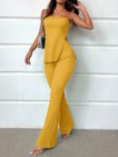 Conjunto Bandeau y Falda Maxi con Abertura Lateral