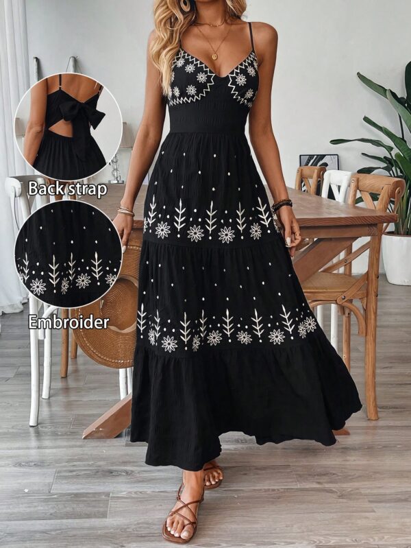 Vestido Boho Elegante Espalda Descubierta con Tirantes - Image 16