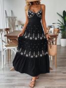 Vestido Boho Elegante Espalda Descubierta con Tirantes