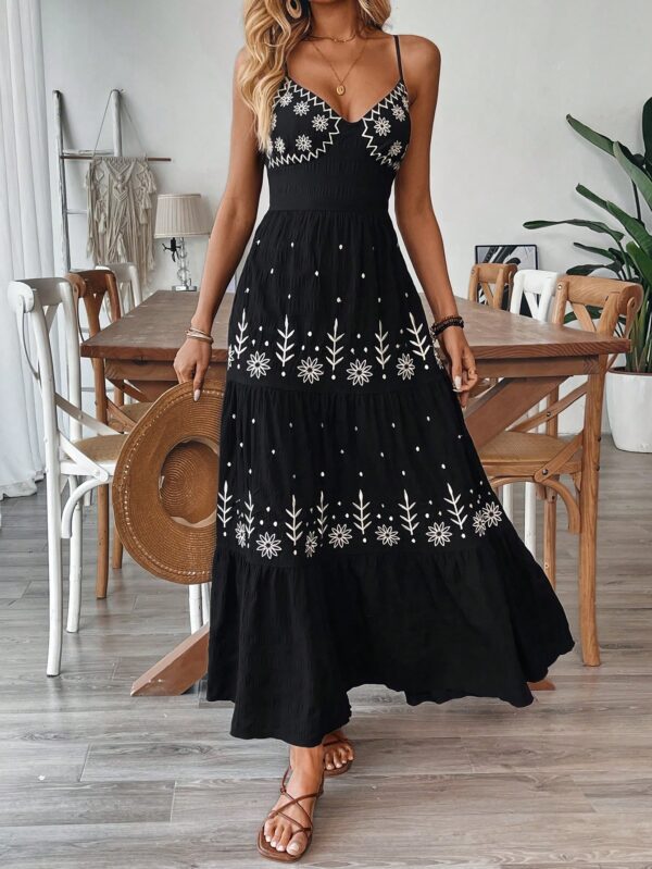 Vestido Boho Elegante Espalda Descubierta con Tirantes - Image 19