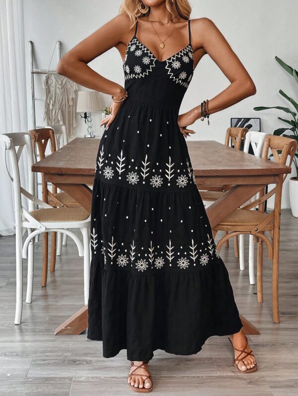 Vestido Boho Elegante Espalda Descubierta con Tirantes - Image 20