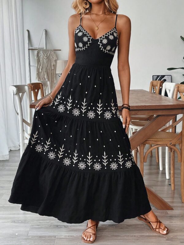Vestido Boho Elegante Espalda Descubierta con Tirantes - Image 22