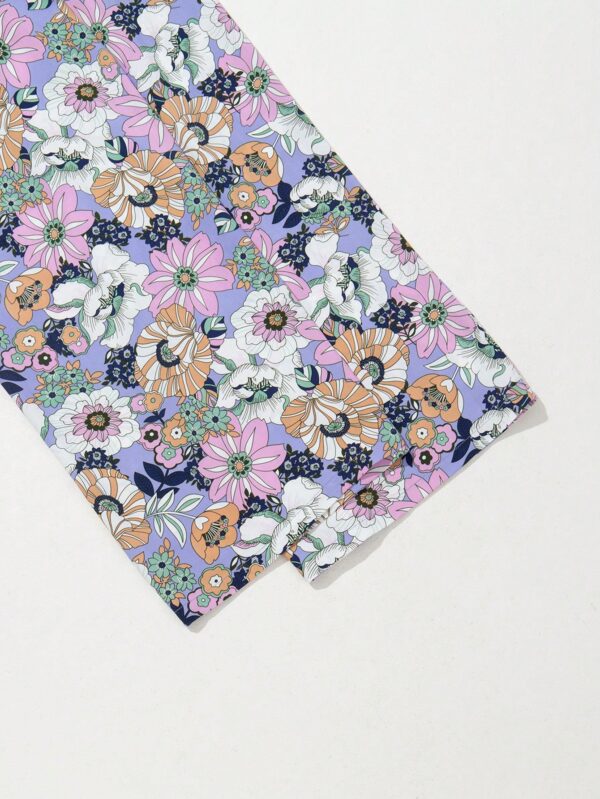 Mono Floral de Pierna Ancha y Cuello Cuadrado sin Mangas - Image 7